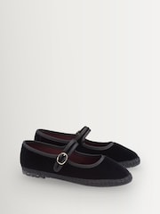 Flabelus Black Antonia Velvet Mary Jane Ballet Flats - Image 5 of 11