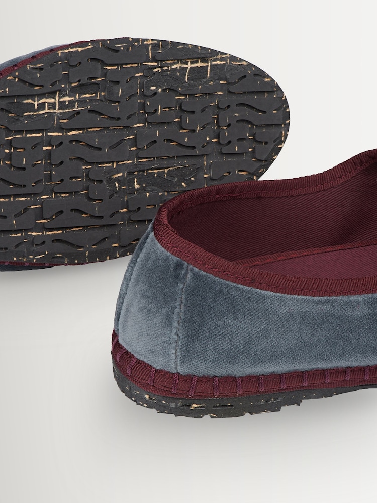 Flabelus Grey Georgina Velvet Mary Jane Ballet Flats - Image 4 of 4 Flabelus Grey Georgina Velvet Mary Jane Ballet Flats - Image 4 of 4