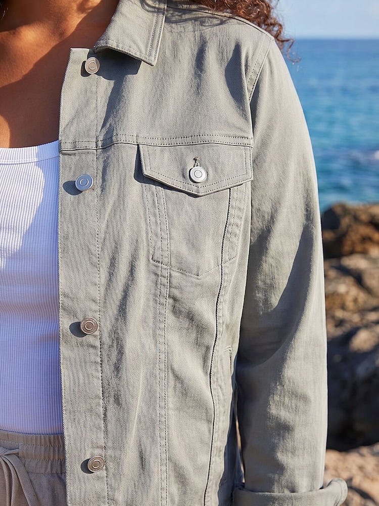 Roman Green Curve Bengaline Pocket Jacket - Image 4 of 4