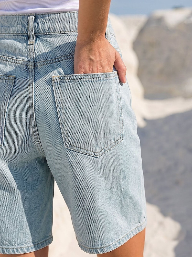 Roman Blue Longline Bermuda Shorts - Image 4 of 4 Roman Blue Longline Bermuda Shorts - Image 4 of 4