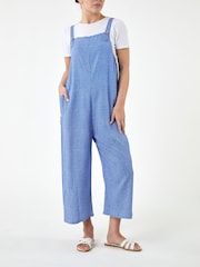 Roman Blue Stripe Print Jumpsuit - Image 1 of 4