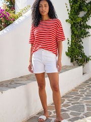 Roman Red Stripe Print Snit Jersey Top - Image 2 of 4