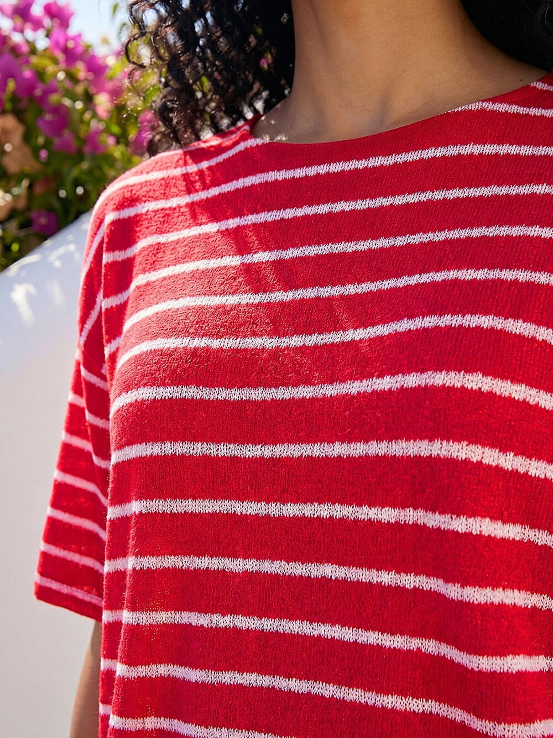 Buy Roman Red Stripe Print Snit Jersey Top from Next United Arab