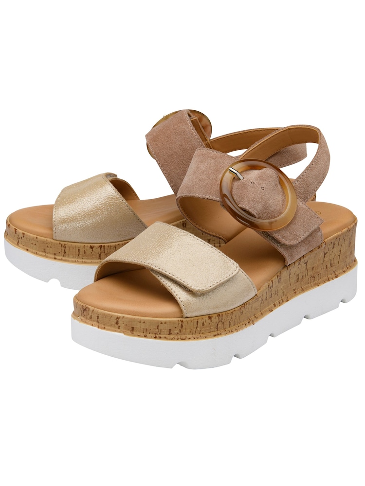 Lotus Natural Wedges Platform Sandals - Image 2 of 4