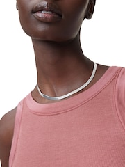 AllSaints Silver Tone Signature Snake Chain Collar Necklace - Image 1 of 5