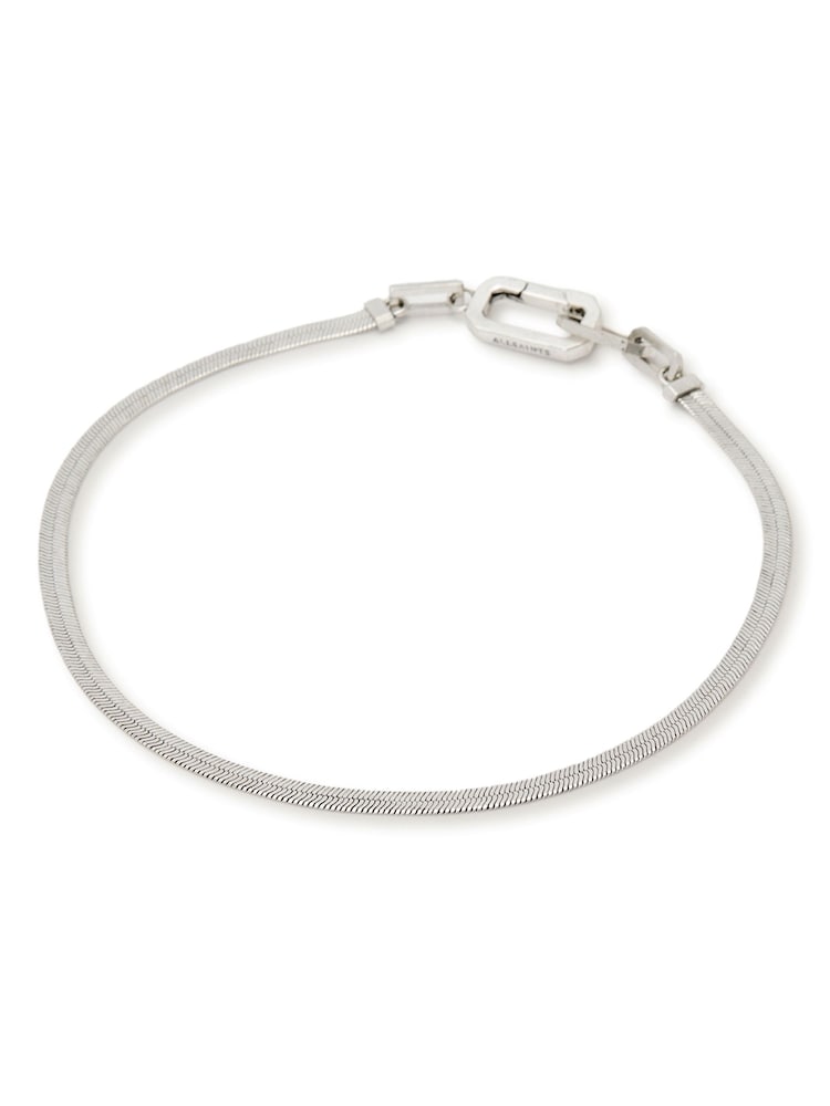AllSaints Silver Tone Signature Snake Chain Collar Necklace - Image 2 of 5