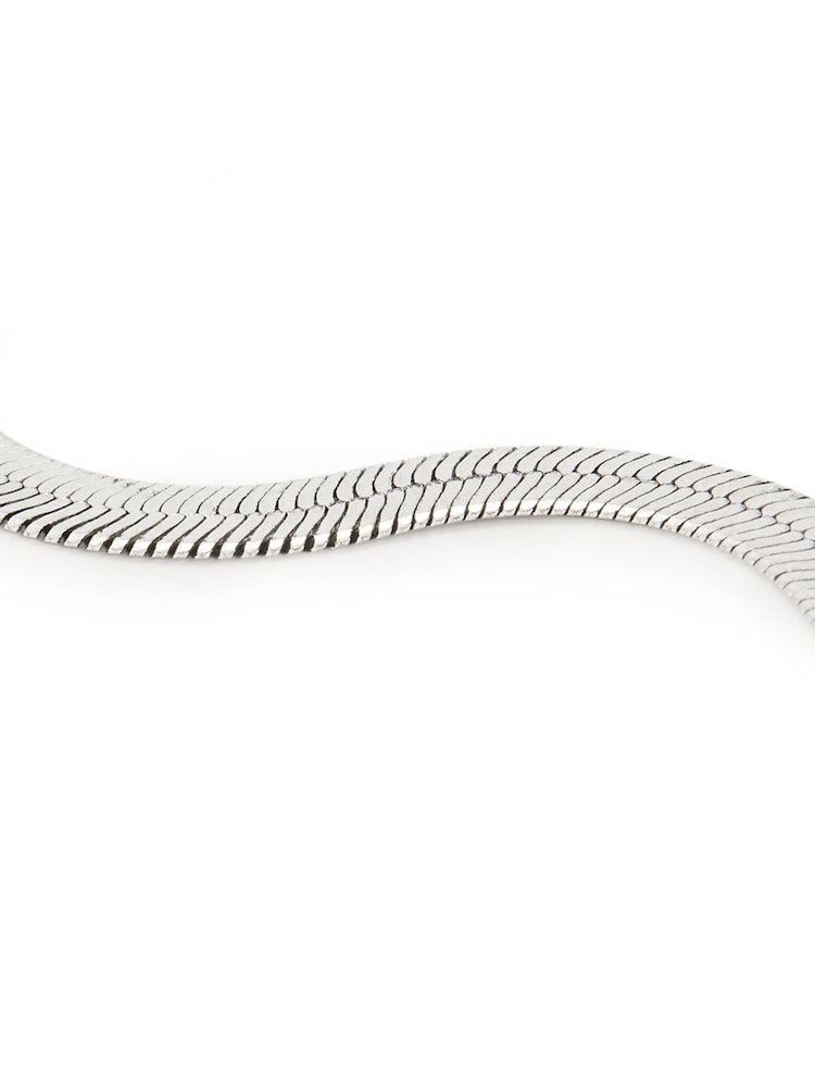 AllSaints Silver Tone Signature Snake Chain Collar Necklace - Image 5 of 5