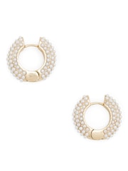 AllSaints Gold Tone Chunky Pearl Huggies - Image 1 of 4
