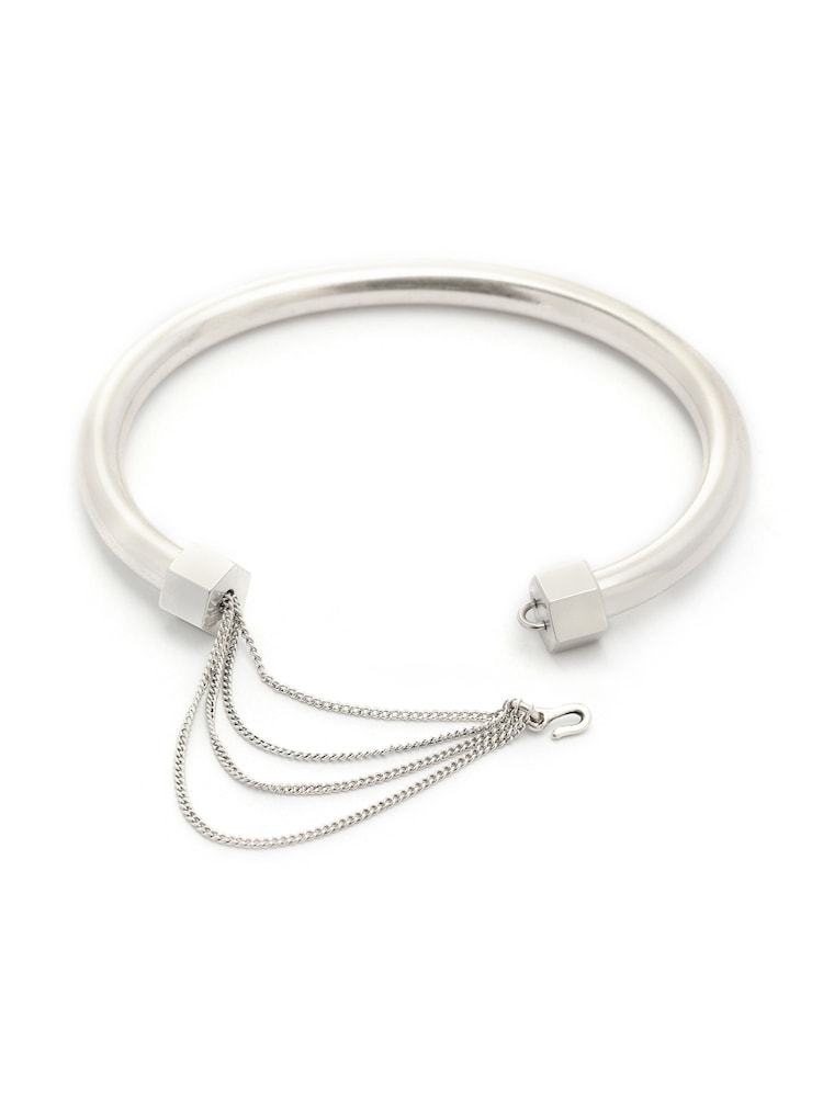 AllSaints Silver Tone Swag Chain Cuff Bracelet - Image 3 of 3