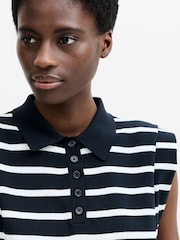 French Connection Blue Kea Stripe Collared Vest - Image 3 of 6