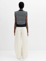 French Connection Blue Kea Stripe Collared Vest - Image 5 of 6