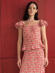 بلوزة بليسيه بكشكش من French Connection Noelle - صورة 1 من 6