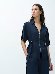French Connection Blue Yassie Utility Shirt - Image 4 of 6