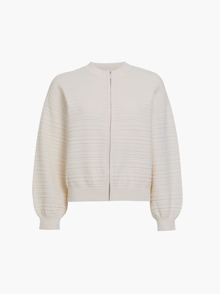 French Connection Cream Mayim Knit Pleated Cardigan - Image 6 of 6 French Connection Cream Mayim Knit Pleated Cardigan - Image 6 of 6