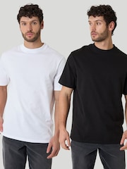 Threadbare Red Relaxed Fit Cotton T-Shirts 2 Pack - Image 1 of 4