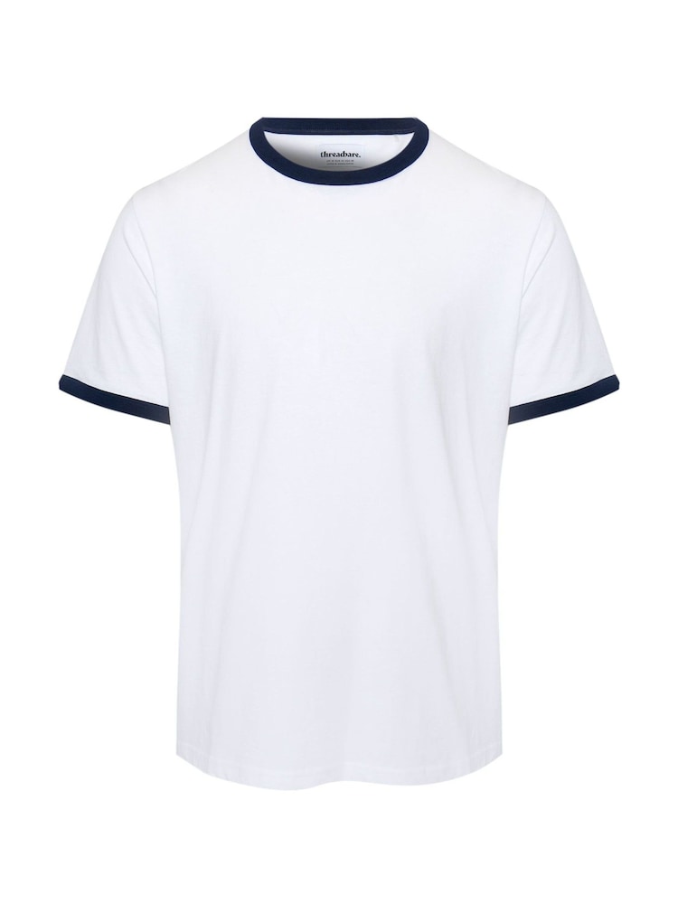 Threadbare White Cotton Ringer T-Shirts 2 Pack - Image 3 of 3 Threadbare White Cotton Ringer T-Shirts 2 Pack - Image 3 of 3
