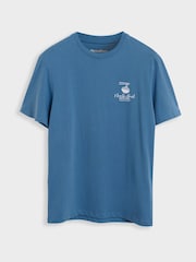 Threadbare Blue Cotton Crew Neck Graphic T-Shirts 3 Pack - Image 4 of 7
