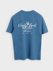Threadbare Blue Cotton Crew Neck Graphic T-Shirts 3 Pack - Image 5 of 7