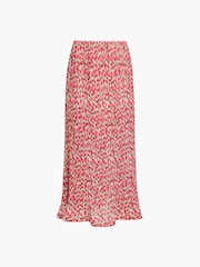 French Connection Pink Noelle Plisse Peplum Hem Skirt - Image 6 of 6