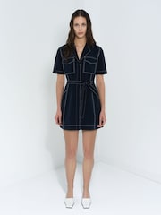 French Connection Azra Patch Pocket Mini Dress - Imaginea 1 din 5