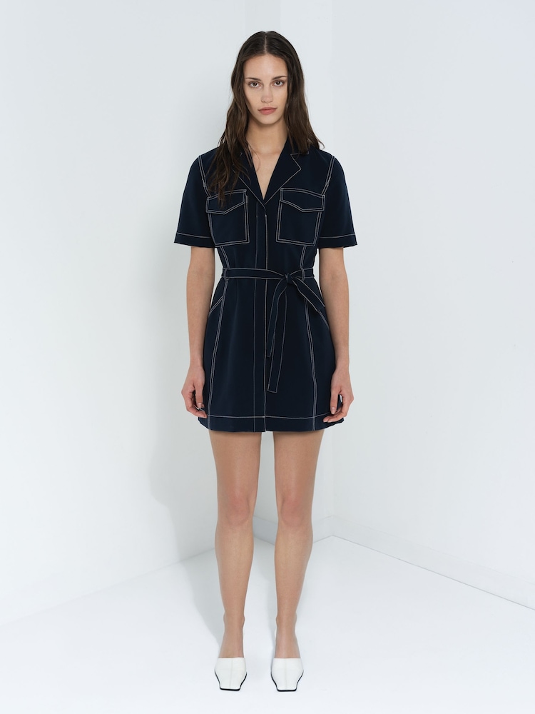 French Connection Azra Patch Pocket Mini Dress - Imaginea 1 din 5