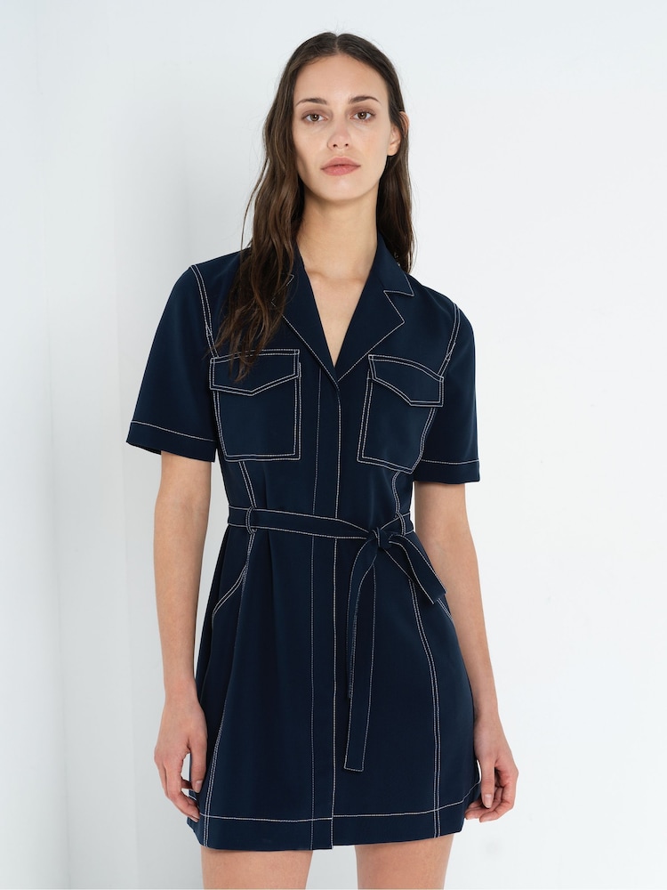 French Connection Azra Patch Pocket Mini Dress - Imaginea 2 din 5