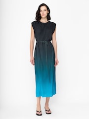 French Connection Grey Xena Pleated Ombre Column Dress - Image 1 of 7