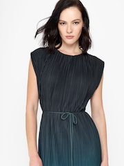 French Connection Grey Xena Pleated Ombre Column Dress - Image 2 of 7