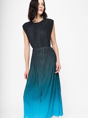French Connection Grey Xena Pleated Ombre Column Dress - Image 3 of 7