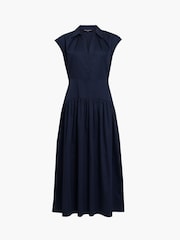 French Connection Alexis Poplin Striped Midi Dress - תמונה 5 מתוך 5