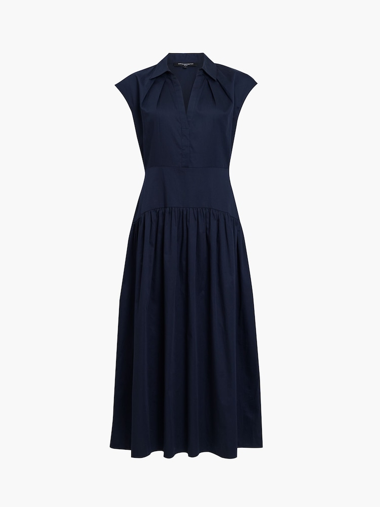 French Connection Alexis Poplin Striped Midi Dress - תמונה 5 מתוך 5