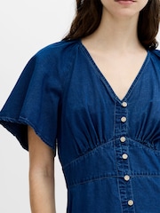 French Connection Blue Zaves Chambray Button Through Dress - Image 3 of 7