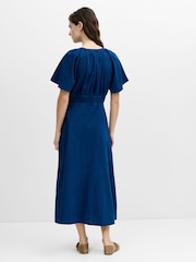 French Connection Blue Zaves Chambray Button Through Dress - Image 6 of 7