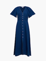 French Connection Blue Zaves Chambray Button Through Dress - Image 7 of 7
