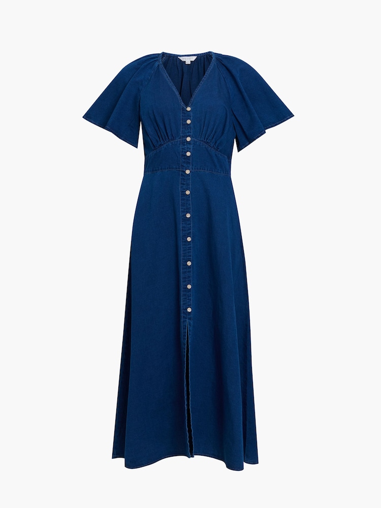 French Connection Blue Zaves Chambray Button Through Dress - Image 7 of 7 French Connection Blue Zaves Chambray Button Through Dress - Image 7 of 7