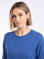 Weird Fish Blue Lyndon Lace Trim Crew Neck T-Shirt - Image 5 of 7