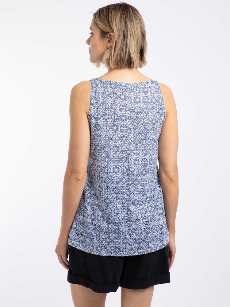 Weird Fish Blue Aliana Printed Burnout Vest - Image 2 of 7