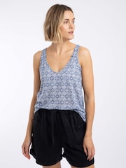 Weird Fish Blue Aliana Printed Burnout Vest - Image 3 of 7