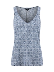 Weird Fish Blue Aliana Printed Burnout Vest - Image 6 of 7