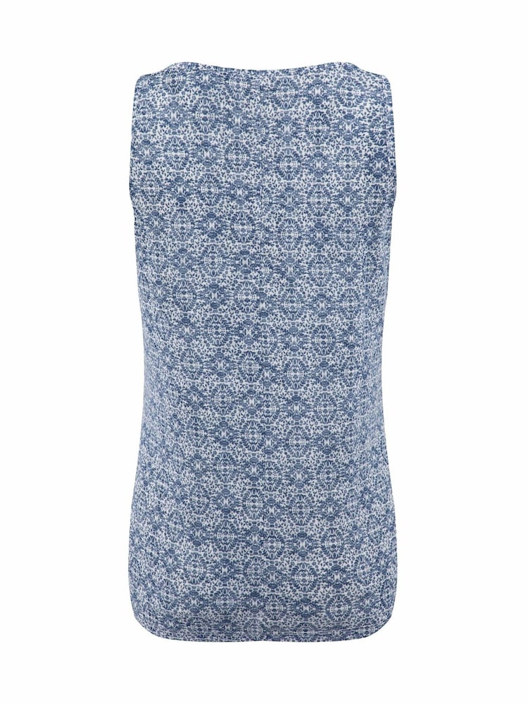 Weird Fish Blue Aliana Printed Burnout Vest - Image 7 of 7