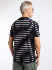 Weird Fish Blue Grayson Textured Stripe T-Shirt - Image 2 of 7