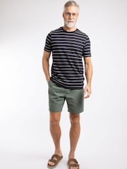 Weird Fish Blue Grayson Textured Stripe T-Shirt - Image 3 of 7