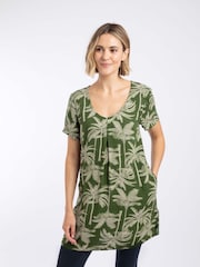 Weird Fish Green Annuri Lightweight Printed Tunic - Image 1 of 8