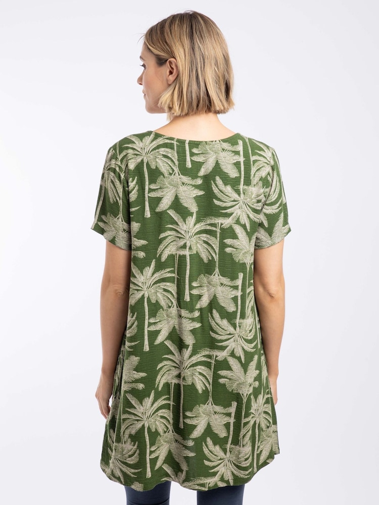 Weird Fish Green Annuri Lightweight Printed Tunic - Image 2 of 8 Weird Fish Green Annuri Lightweight Printed Tunic - Image 2 of 8