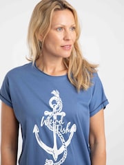 Weird Fish Blue Marina Front Print Graphic T-Shirt - Image 4 of 6