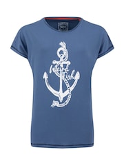 Weird Fish Blue Marina Front Print Graphic T-Shirt - Image 5 of 6