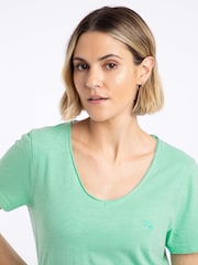 Weird Fish Green Hailey V-Neck T-Shirt - Image 4 of 7