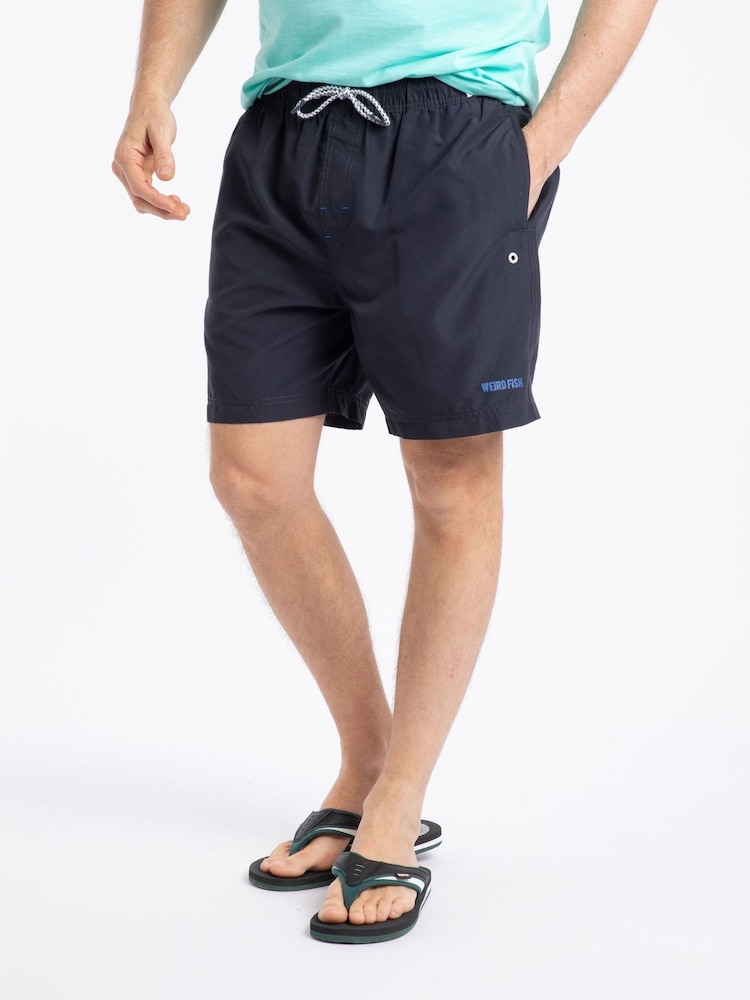 Weird Fish Blue Banning Swim Shorts - Image 1 of 7 Weird Fish Blue Banning Swim Shorts - Image 1 of 7