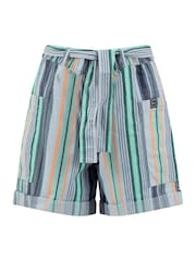 Weird Fish Blue Wilder Striped Summer Shorts - Image 6 of 7