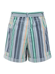 Weird Fish Blue Wilder Striped Summer Shorts - Image 7 of 7